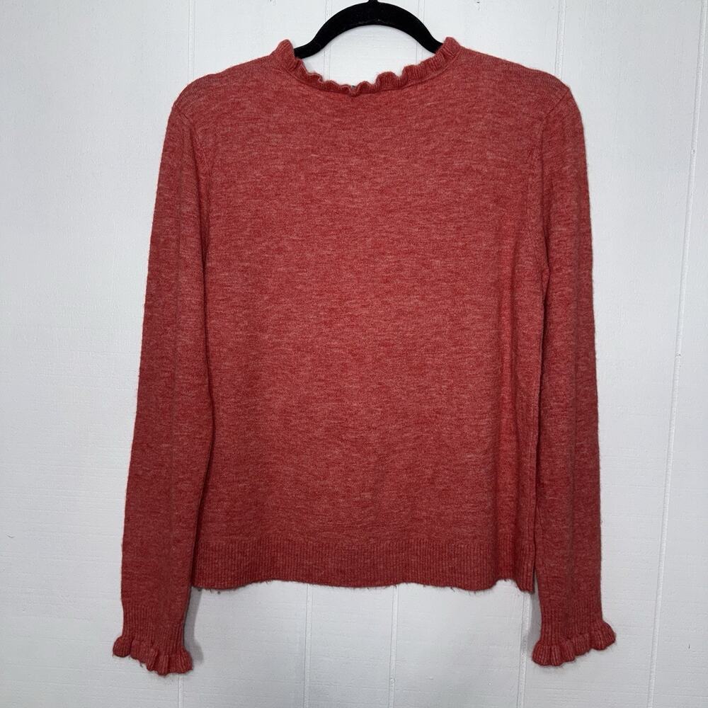 Sundance Women’s Aileen Ruffle Sweater Coral Red Size PM - Picture 2 of 6